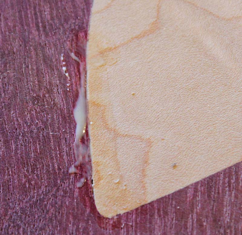 Glue smeared into the gaps