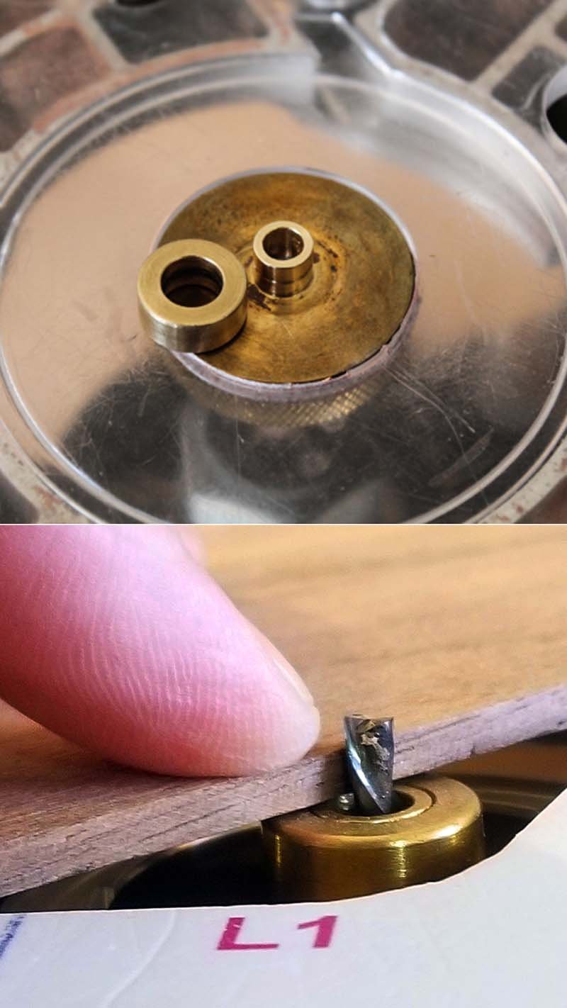 Setting up the router to cut an inlay