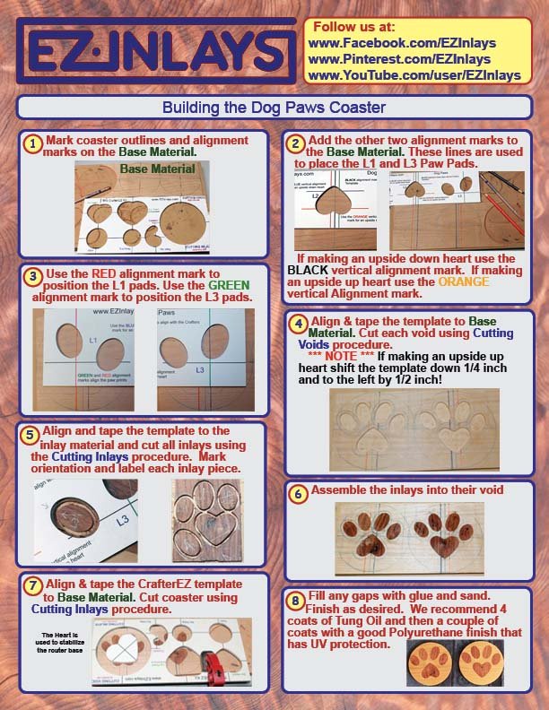 Instructions to build the Decorative Inlay Kit Dog Paws