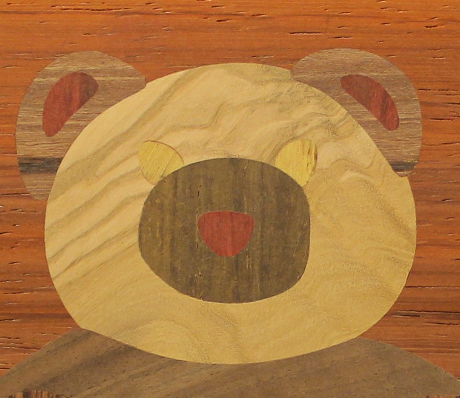 Picture of inlay with high contrast eyes and ears