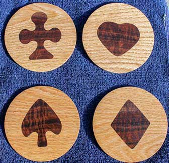 Wood Inlaid Card Coasters