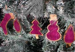 Wood Inlaid Christmas Ornaments