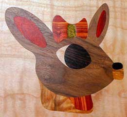 Clarice Wood Inlaid Christmas Ornament