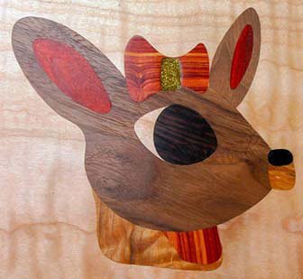 Clarice Wood Inlaid Christmas Ornament