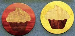 Wood Inlaid Cup Cake Coaster