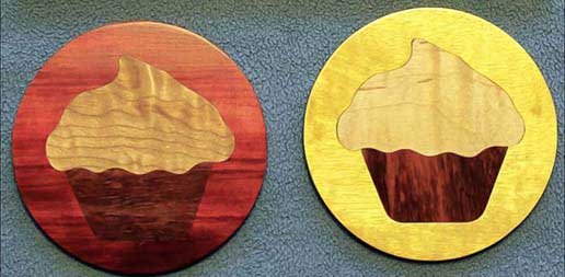 Wood Inlaid Cup Cake Coaster