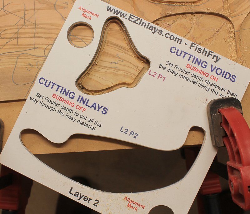 Layer 2 pieces 1, 2, and 3 inlays cut