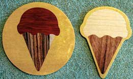 Wood Inlaid Ice Cream Cone Coaster