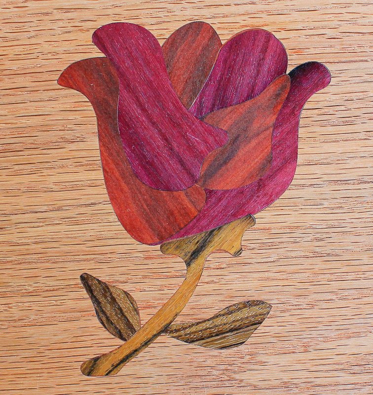 RoseBud built with Red and Purple Heart