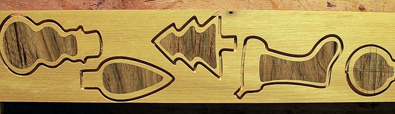 Christmas Ornaments cut as an inlay